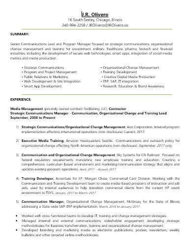 J.R. Olivero Resume